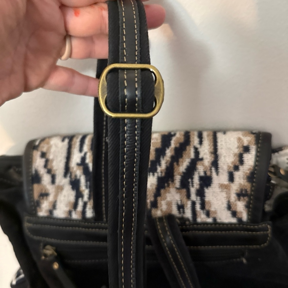 Myra Jenson Bluff Stylish Black and Tan Women's Backpack - Picture 12 of 16